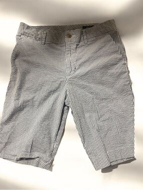 Polo by Ralph Lauren Navy and White Striped Seersucker Shorts